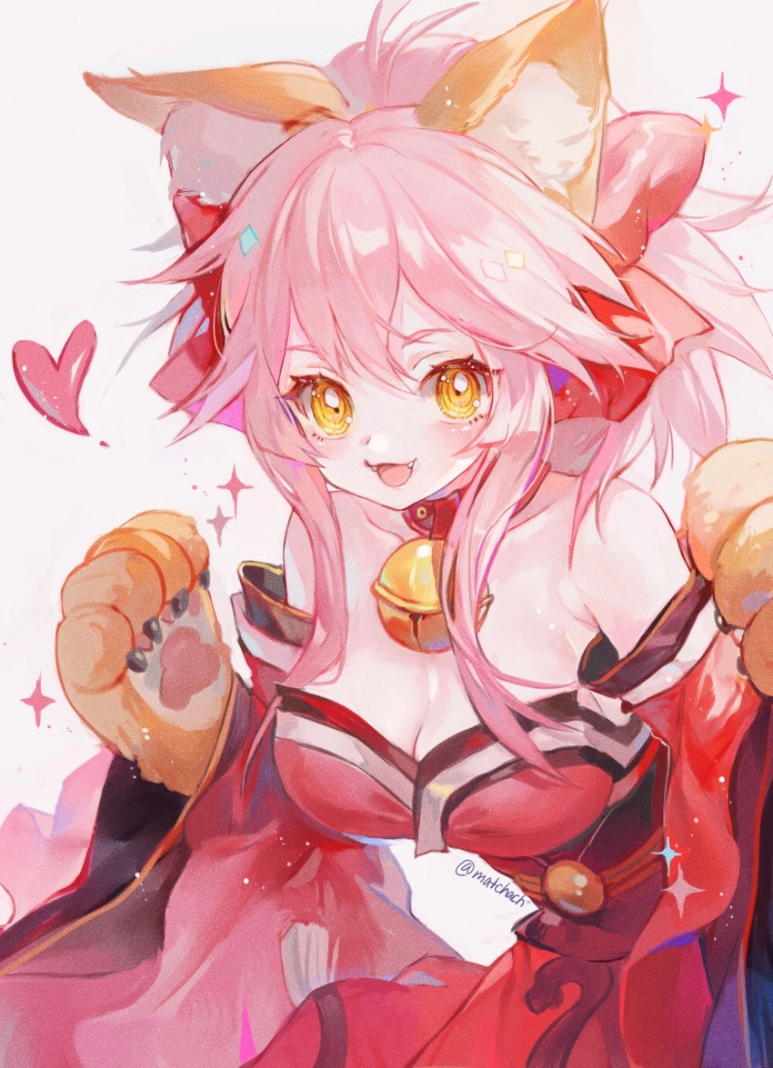 tamamo and tamamo cat (fate and 1 more) drawn by maccha_(mochancc)