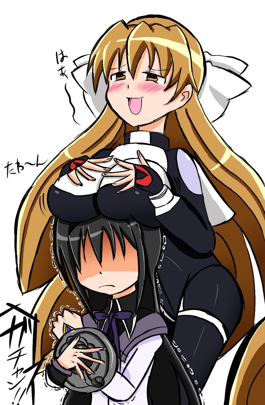 akemi homura, aoi kimi, and saitou chiwa (mahou shoujo madoka magica and 1 more) drawn by matuyan-ryu