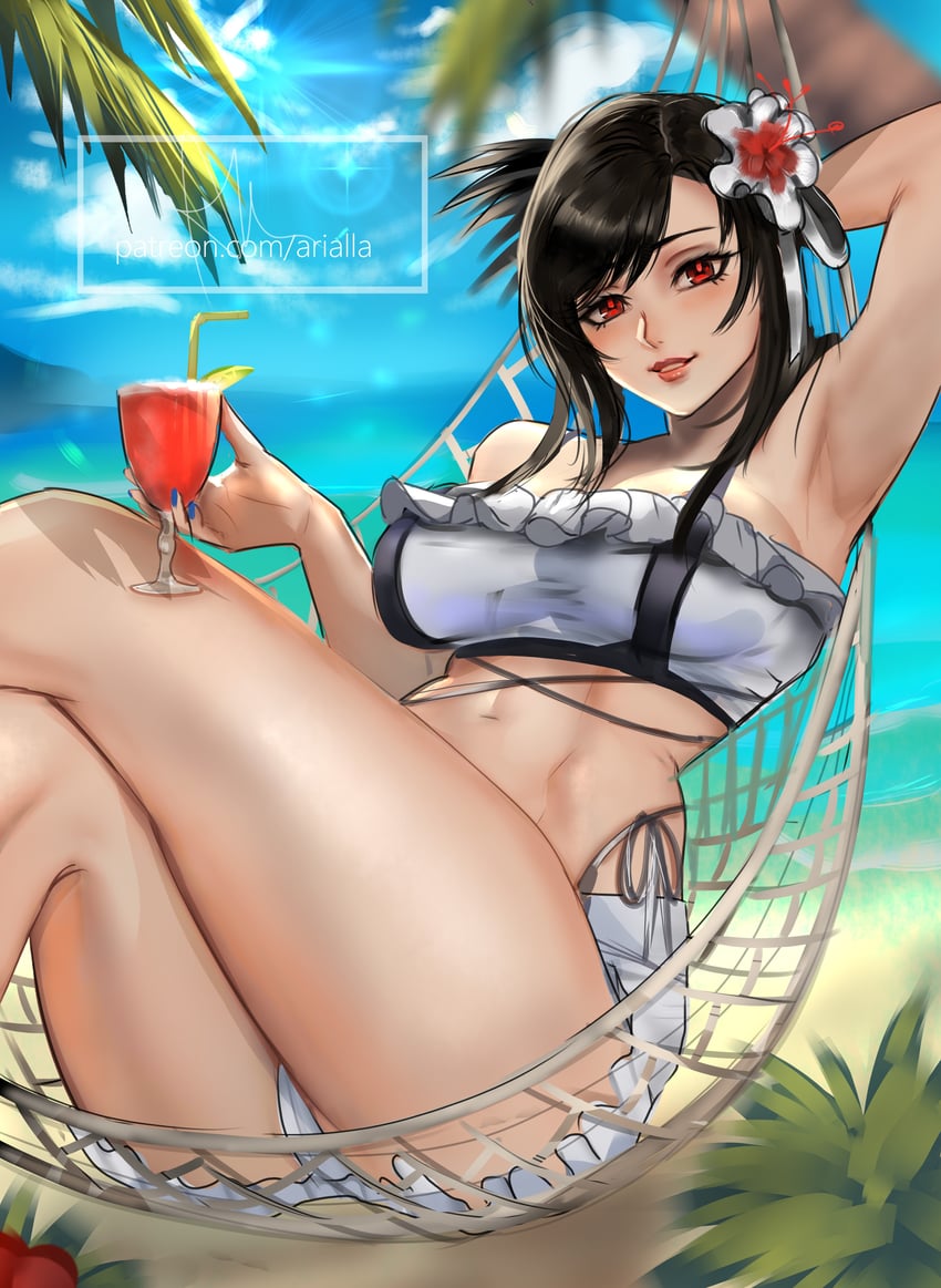 tifa lockhart (final fantasy and 3 more) drawn by arialla_draws