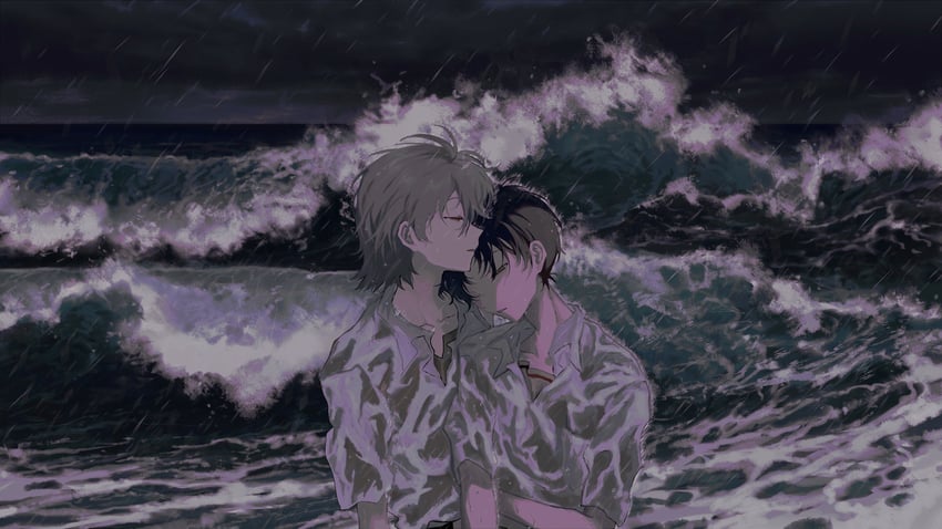 ikari shinji and nagisa kaworu (neon genesis evangelion) drawn by fishcoooo