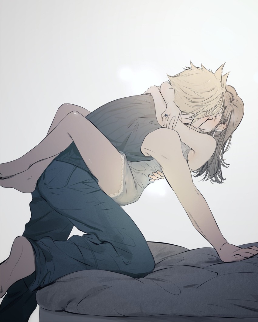 tifa lockhart and cloud strife (final fantasy and 1 more) drawn by maiii_(smaii_i)