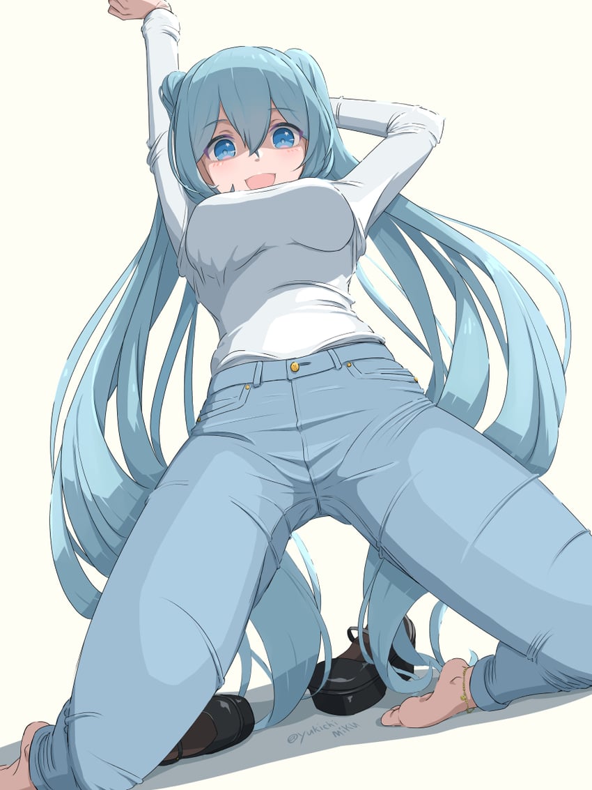 hatsune miku (vocaloid) drawn by yukichi_(yu-ame)