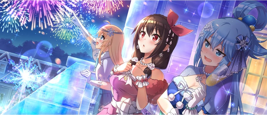 aqua, yunyun, and iris (kono subarashii sekai ni shukufuku wo! and 1 more)