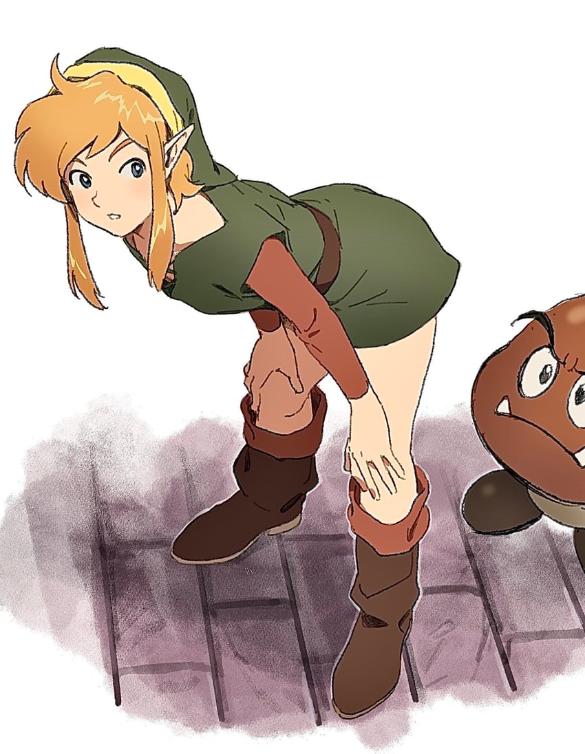 link and goomba (the legend of zelda and 1 more) drawn by yone_f15