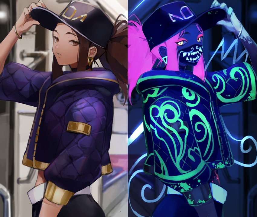 akali and k/da akali (league of legends) drawn by namunamu_(kkyyao)