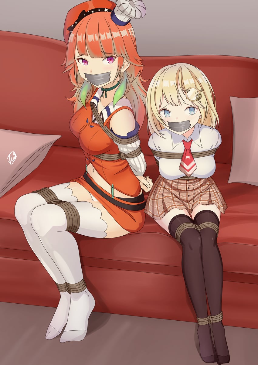 takanashi kiara and watson amelia (hololive and 1 more) drawn by vakaosciosa