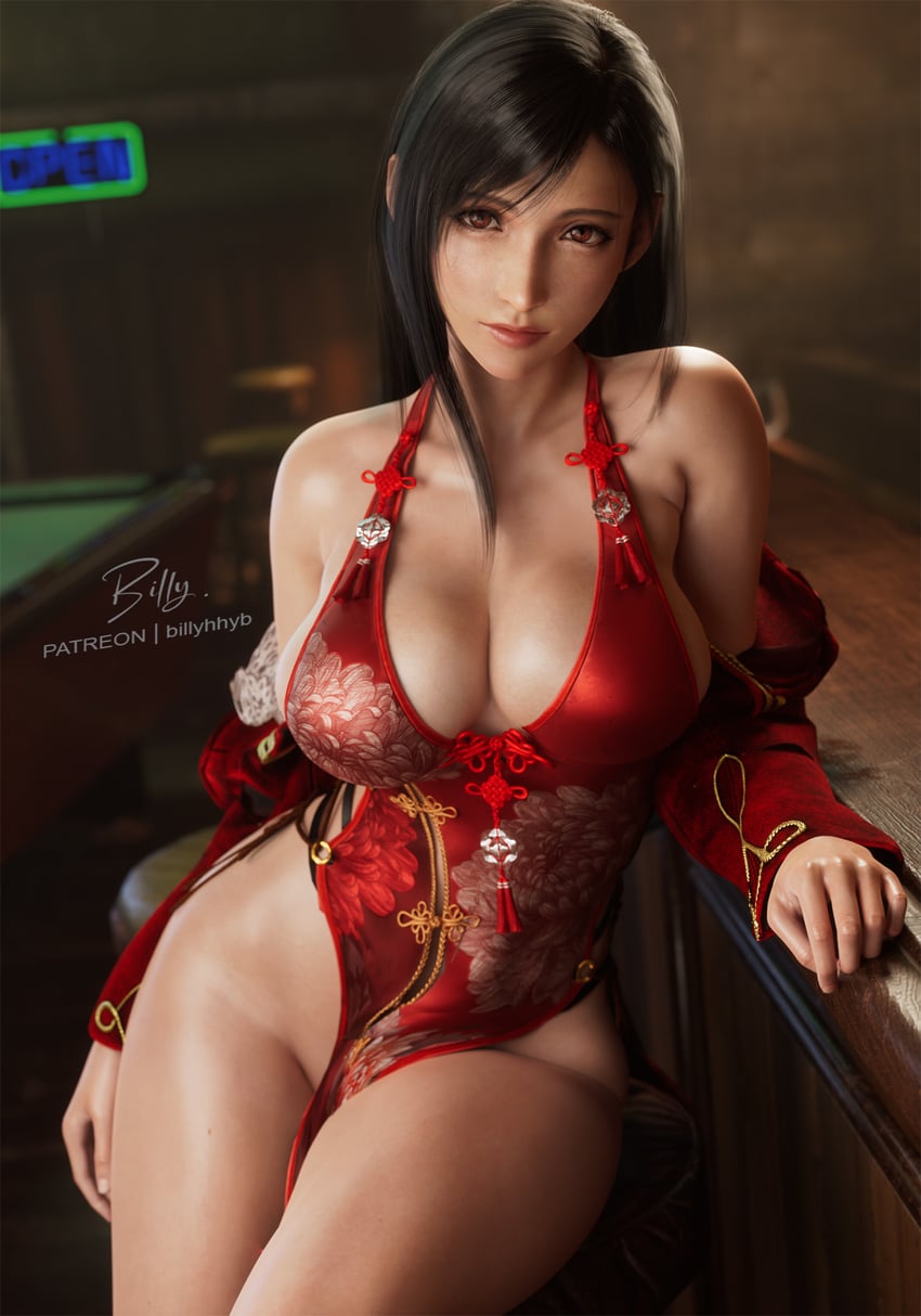 tifa lockhart (final fantasy and 3 more) drawn by billyhhyb