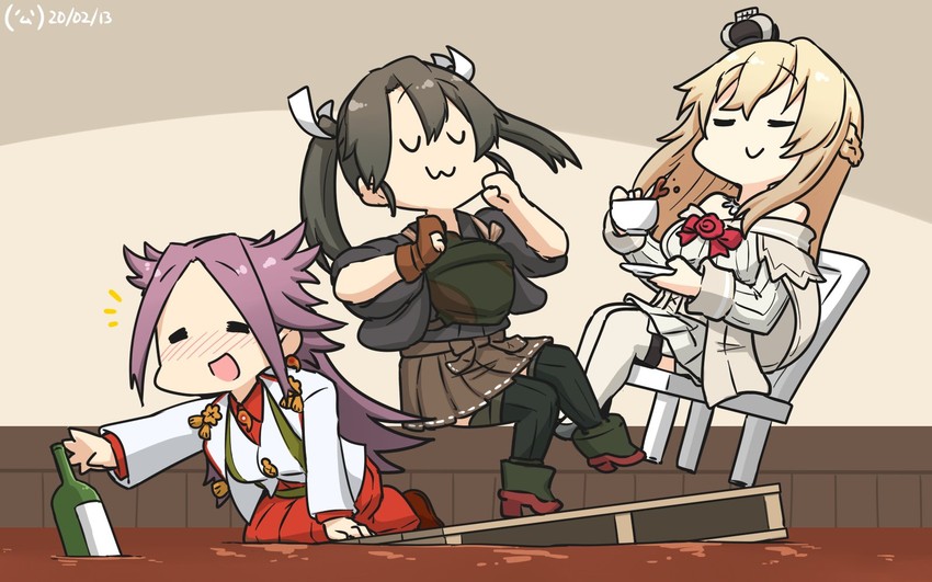 zuikaku, warspite, jun'you, zuikaku kai, and jun'you kai ni (kantai collection) drawn by hamu_koutarou
