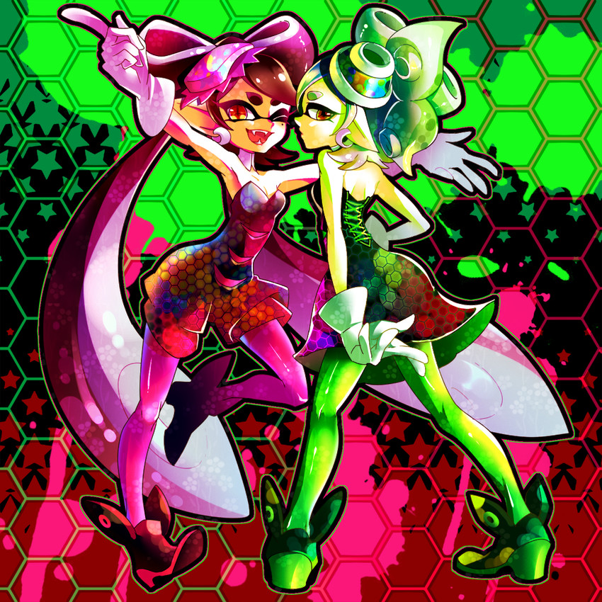 callie and marie (splatoon and 1 more) drawn by hachimaru_(ediciusa)