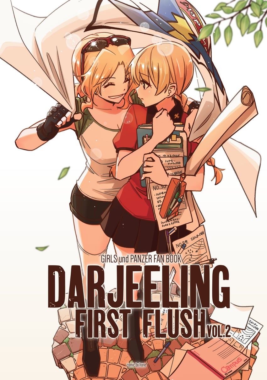 darjeeling and kay (girls und panzer) drawn by hone_(honehone083)