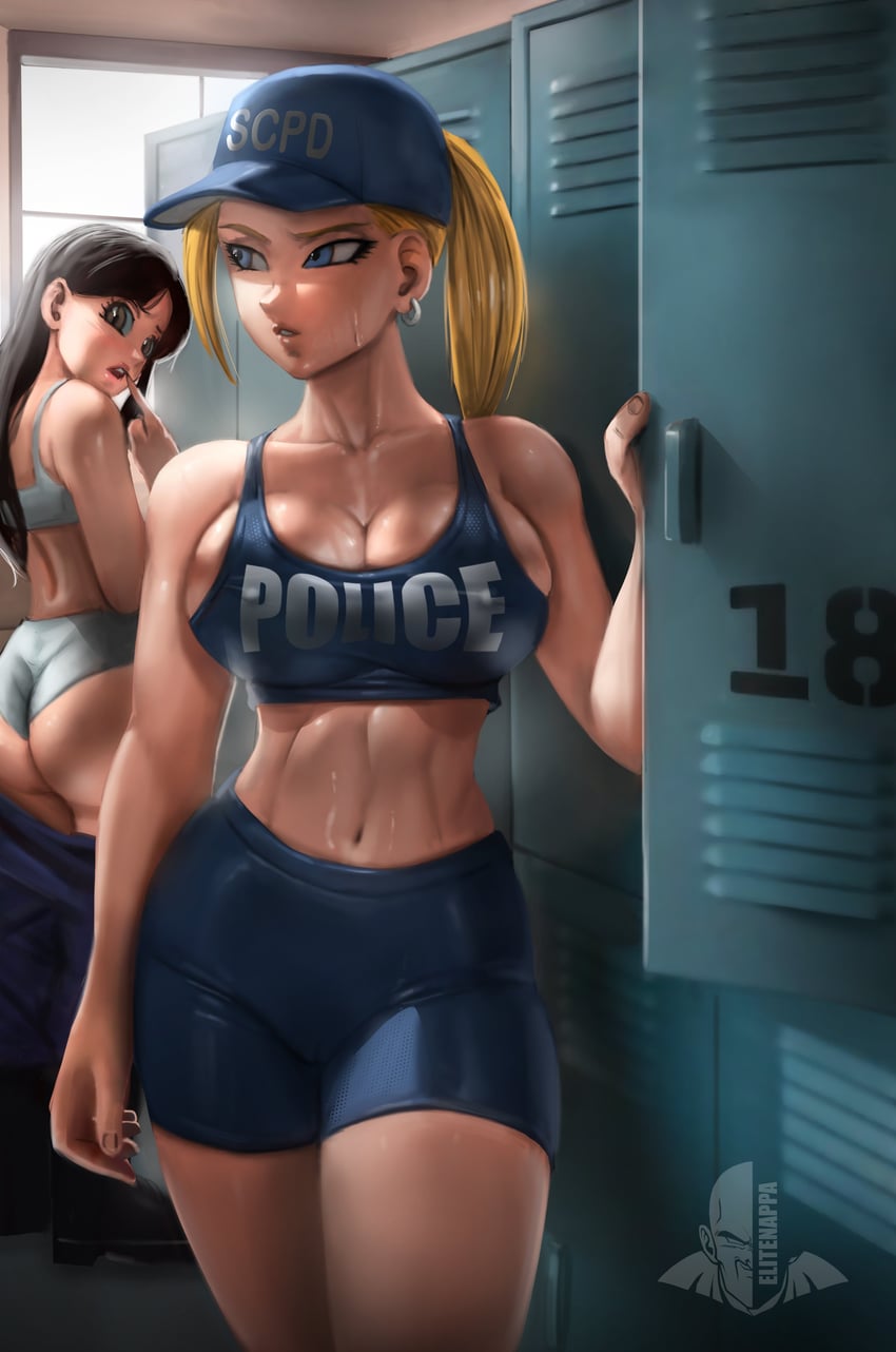android 18 (dragon ball and 1 more) drawn by elite_nappa