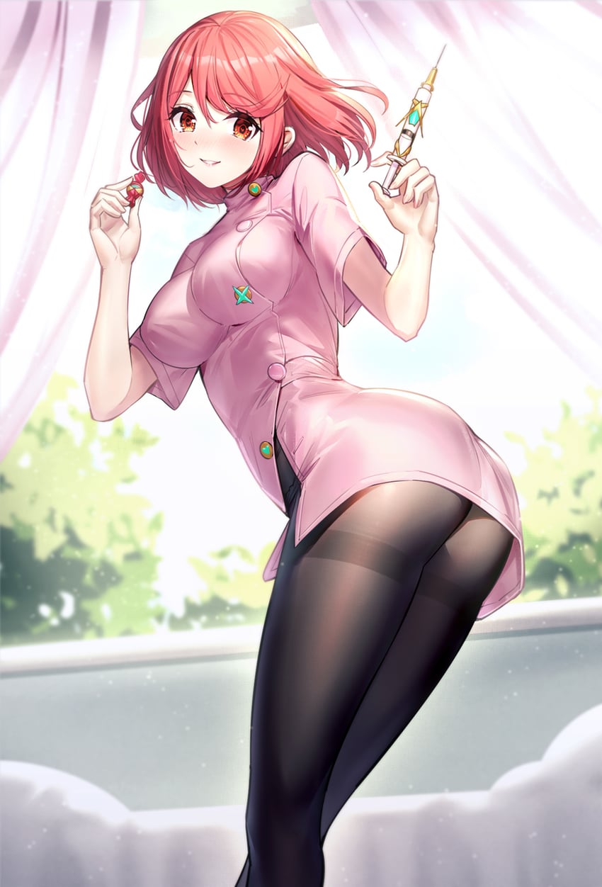 pyra (xenoblade chronicles and 1 more) drawn by ririko_(zhuoyandesailaer)