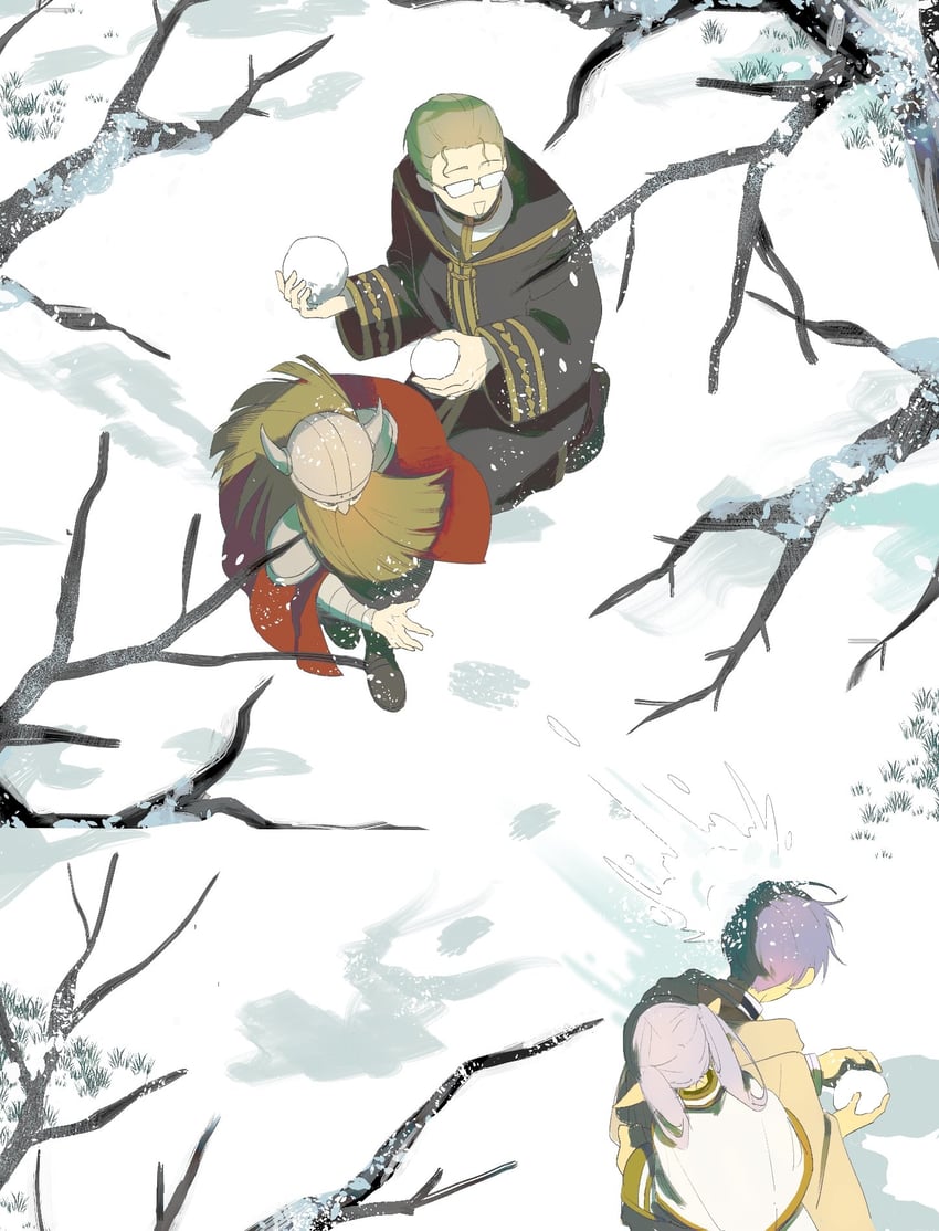frieren, himmel, eisen, and heiter (sousou no frieren) drawn by chamwa