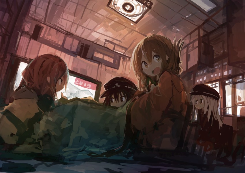 hibiki, inazuma, ikazuchi, and akatsuki (kantai collection) drawn by kaamin_(mariarose753)