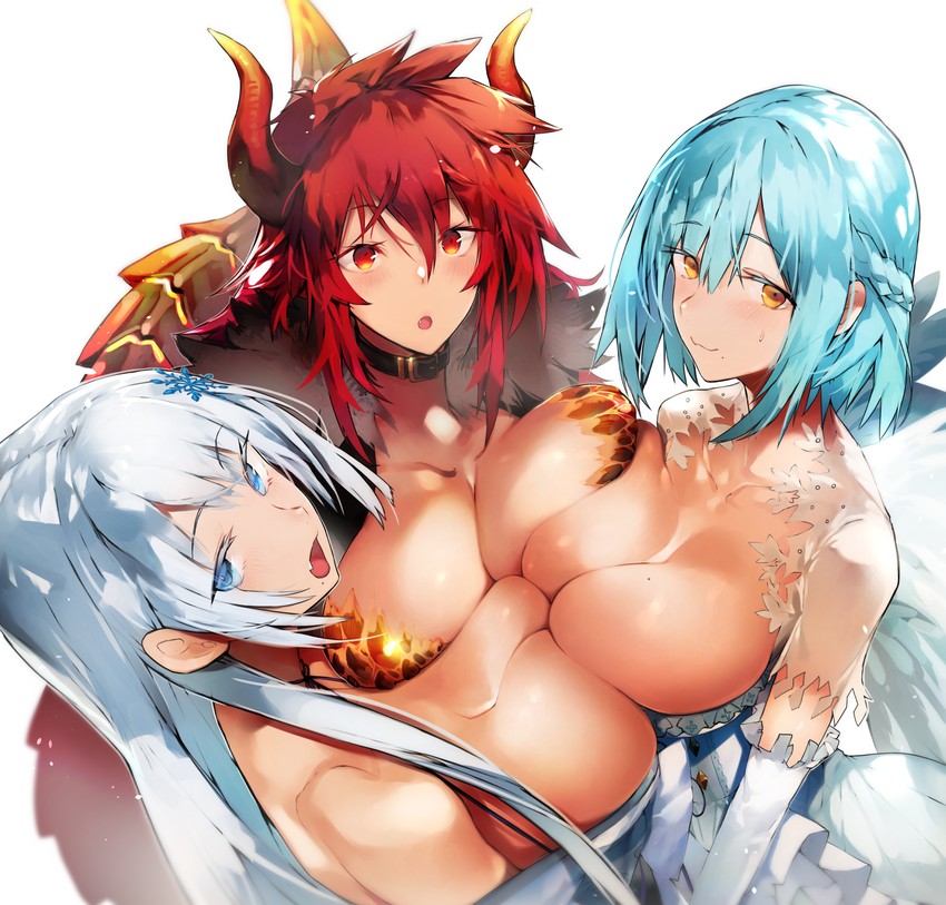 moira, dola, and setsuna (nijisanji) drawn by nishiide_kengorou