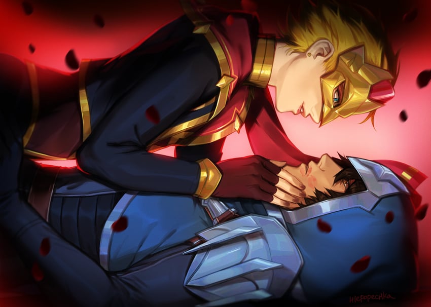 ezreal, talon, and masque of the black rose ezreal (league of legends) drawn by hlepopechka_(oggihelga)