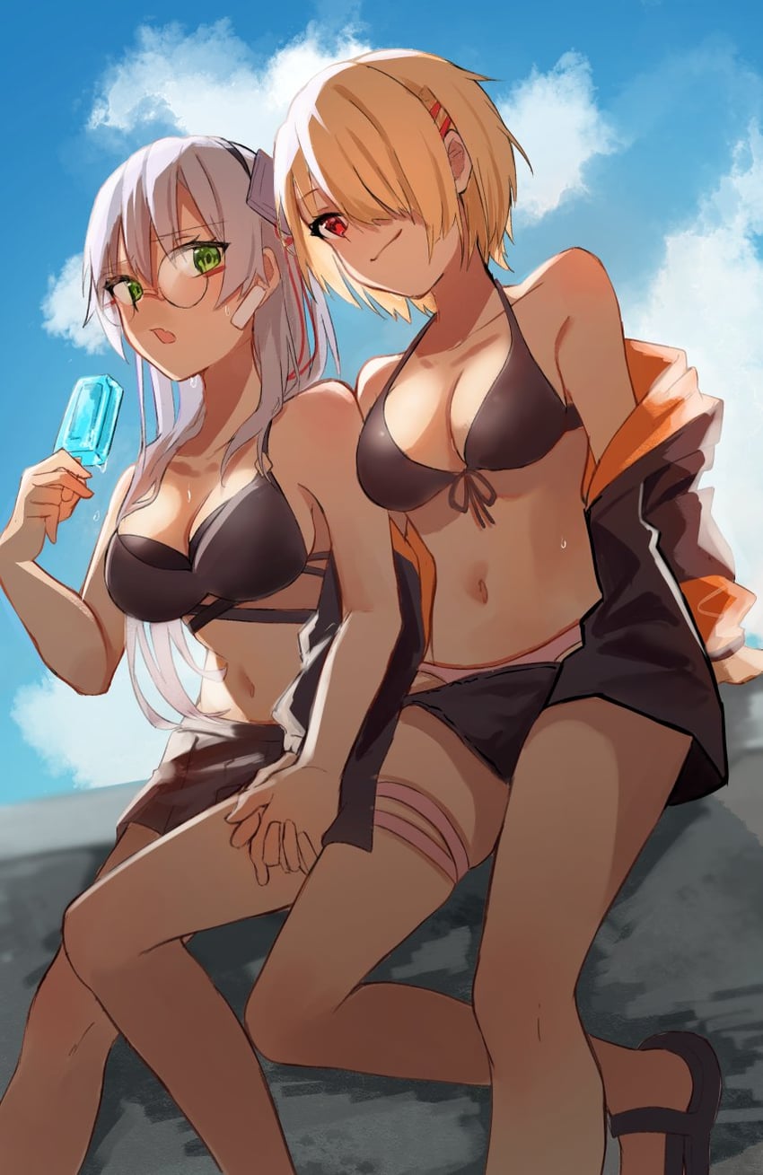 kayamori ruka and izumi yuki (heaven burns red) drawn by anko_(ankoromoti_grma)