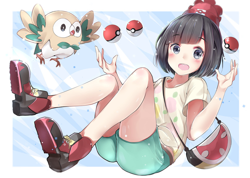 selene and rowlet (pokemon and 1 more) drawn by neku_(neku_draw)