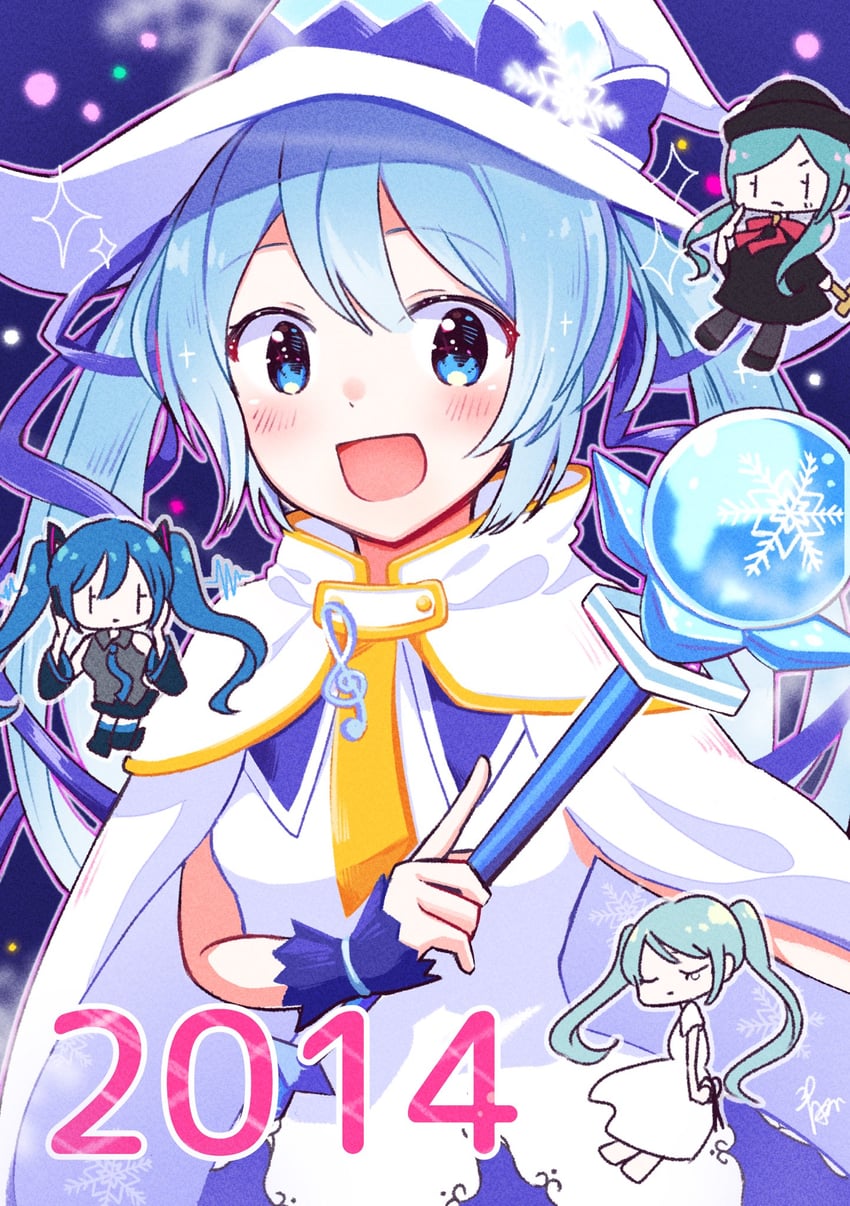 hatsune miku and yuki miku (vocaloid and 4 more) drawn by aoiyui