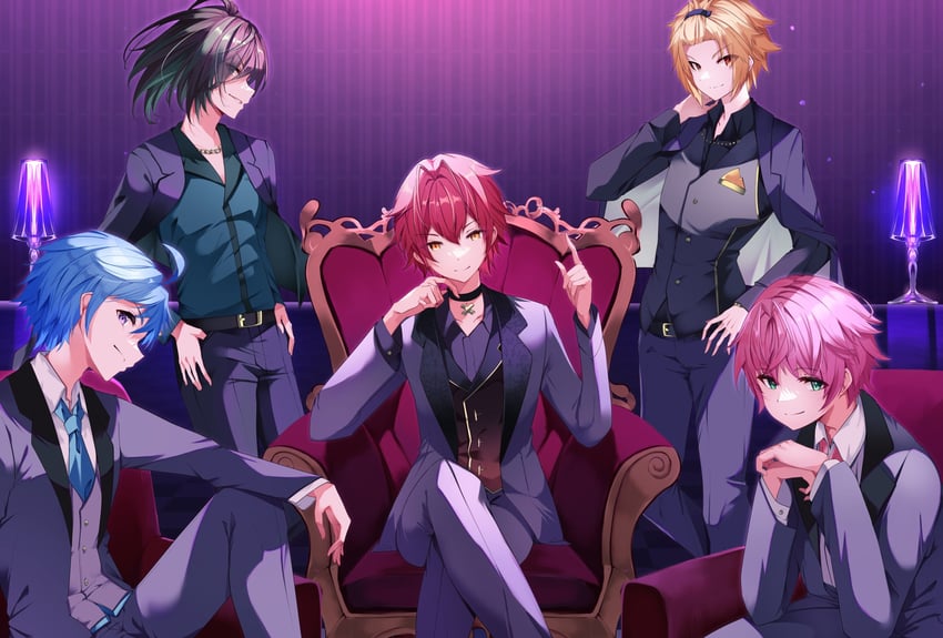 vau, teruto, soma, shiyun, and mahito (knight a) drawn by risumi_(taka-fallcherryblossom)