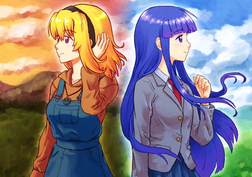 furude rika and houjou satoko (higurashi no naku koro ni and 1 more) drawn by zawabug