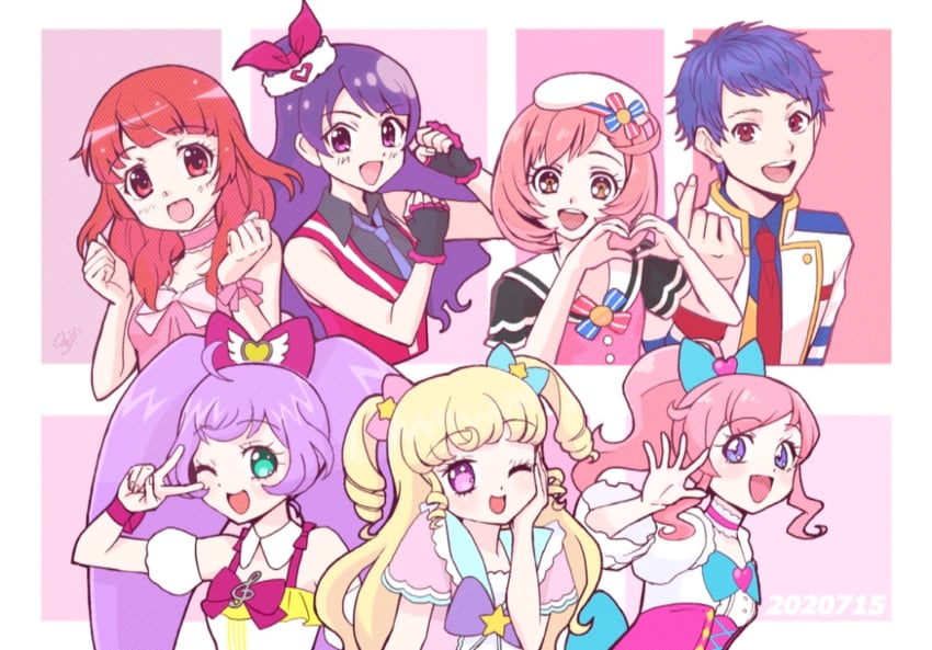 manaka laala, yumekawa yui, momoyama mirai, ayase naru, harune aira, and 2 more (pretty series and 8 more) drawn by mdr_onj1807