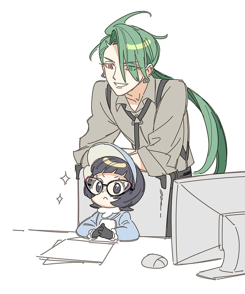 rika and poppy (pokemon and 1 more) drawn by pkmnrkgk