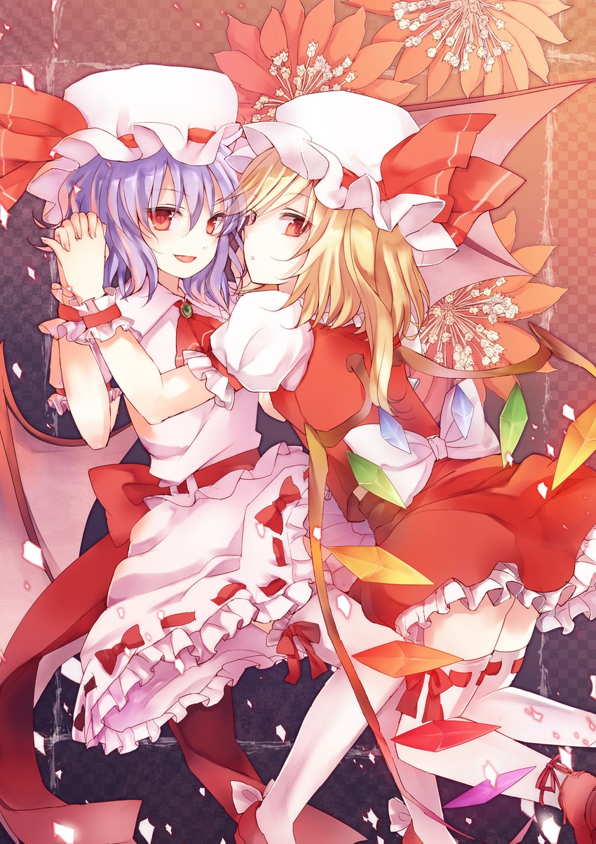 remilia scarlet and flandre scarlet (touhou) drawn by nazuka_(mikkamisaki)