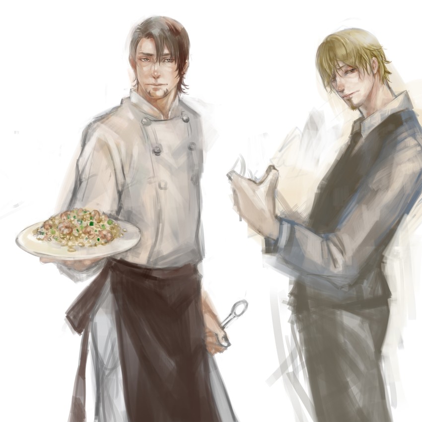 sanji, kaburagi t. kotetsu, and hirata hiroaki (one piece and 1 more) drawn by utsuki_(fadeout)