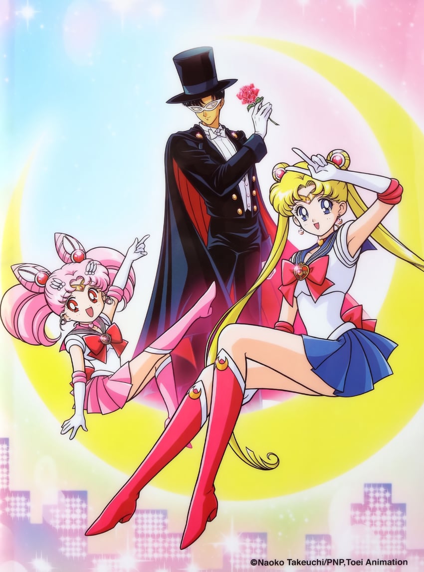 tsukino usagi, sailor moon, chibi usa, sailor chibi moon, chiba mamoru, and 1 more (bishoujo senshi sailor moon and 1 more) drawn by marco_albiero