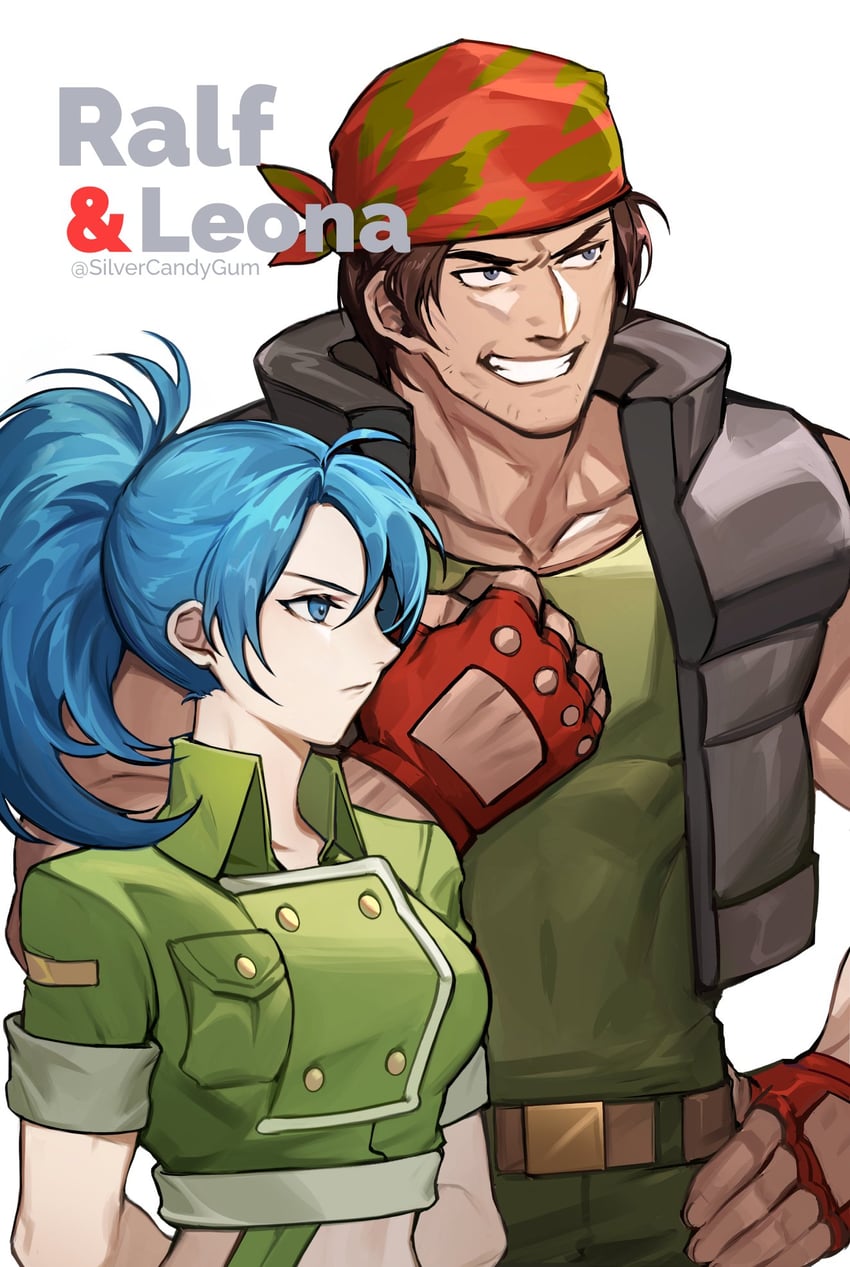 leona heidern and ralf jones (the king of fighters and 1 more) drawn by silvercandy_gum