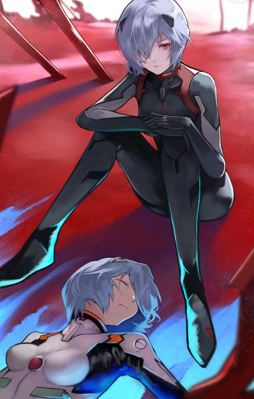 ayanami rei (neon genesis evangelion and 2 more) drawn by yoshio_(55level)