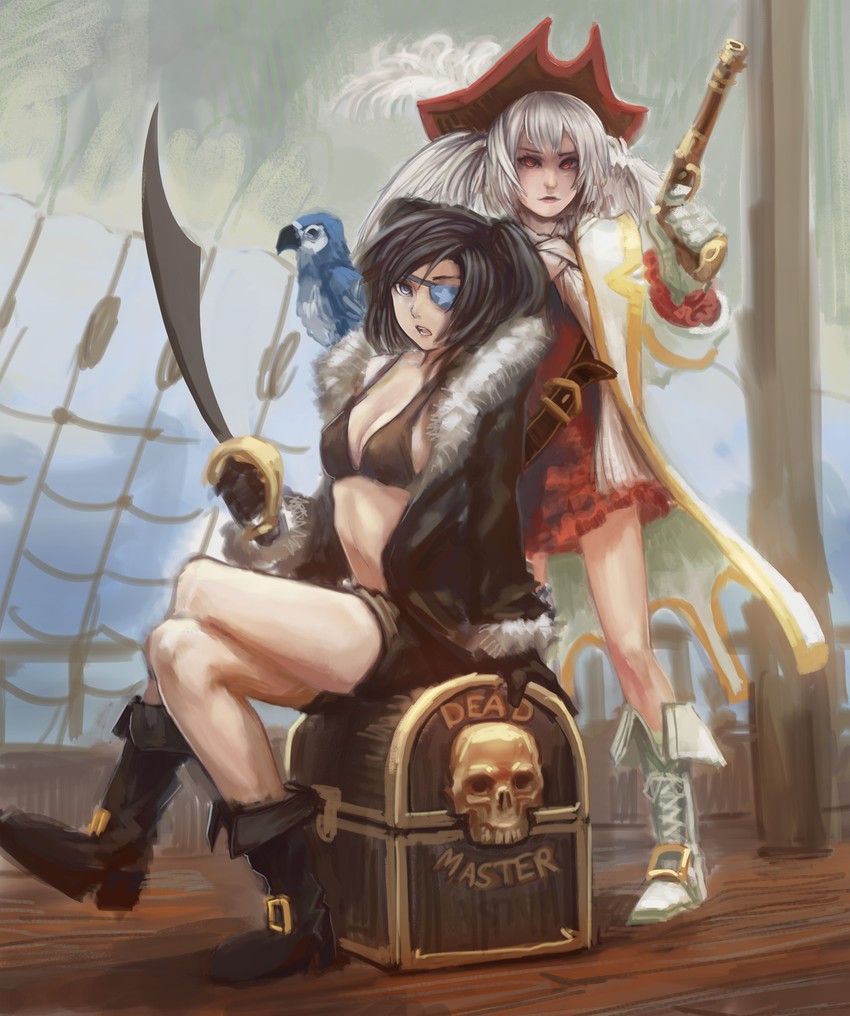 black rock shooter and white rock shooter (black rock shooter) drawn by riftgarret