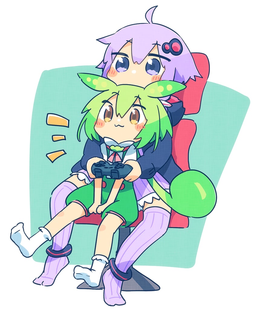 yuzuki yukari and zundamon (vocaloid and 2 more) drawn by ayakashi_(monkeypanch)