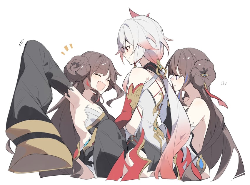 fu hua, nuwa, and fuxi (honkai and 1 more) drawn by nonaa4141