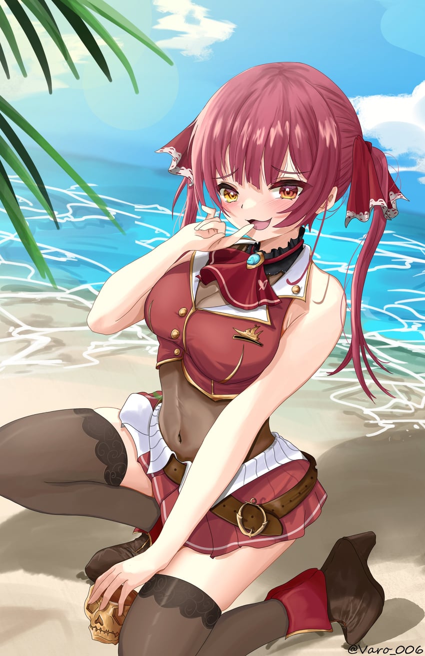 houshou marine and dokuro-kun (hololive) drawn by varo_006