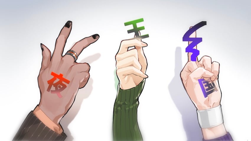 shirayuki tomoe, fuwa minato, and gwelu os gar (nijisanji) drawn by jip