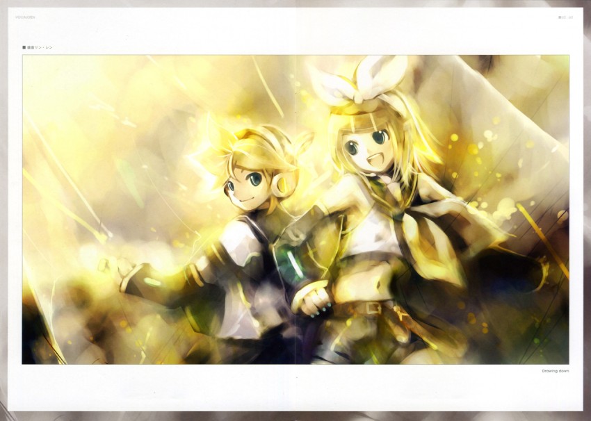 kagamine rin and kagamine len (vocaloid) drawn by kei_(keigarou)