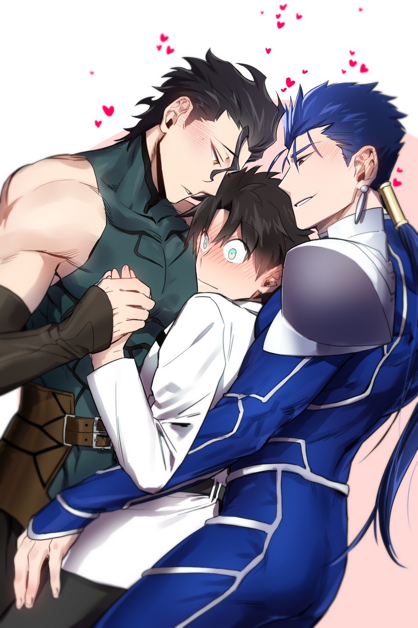 fujimaru ritsuka, cu chulainn, and diarmuid ua duibhne (fate and 3 more) drawn by aniki_(chaji1129)