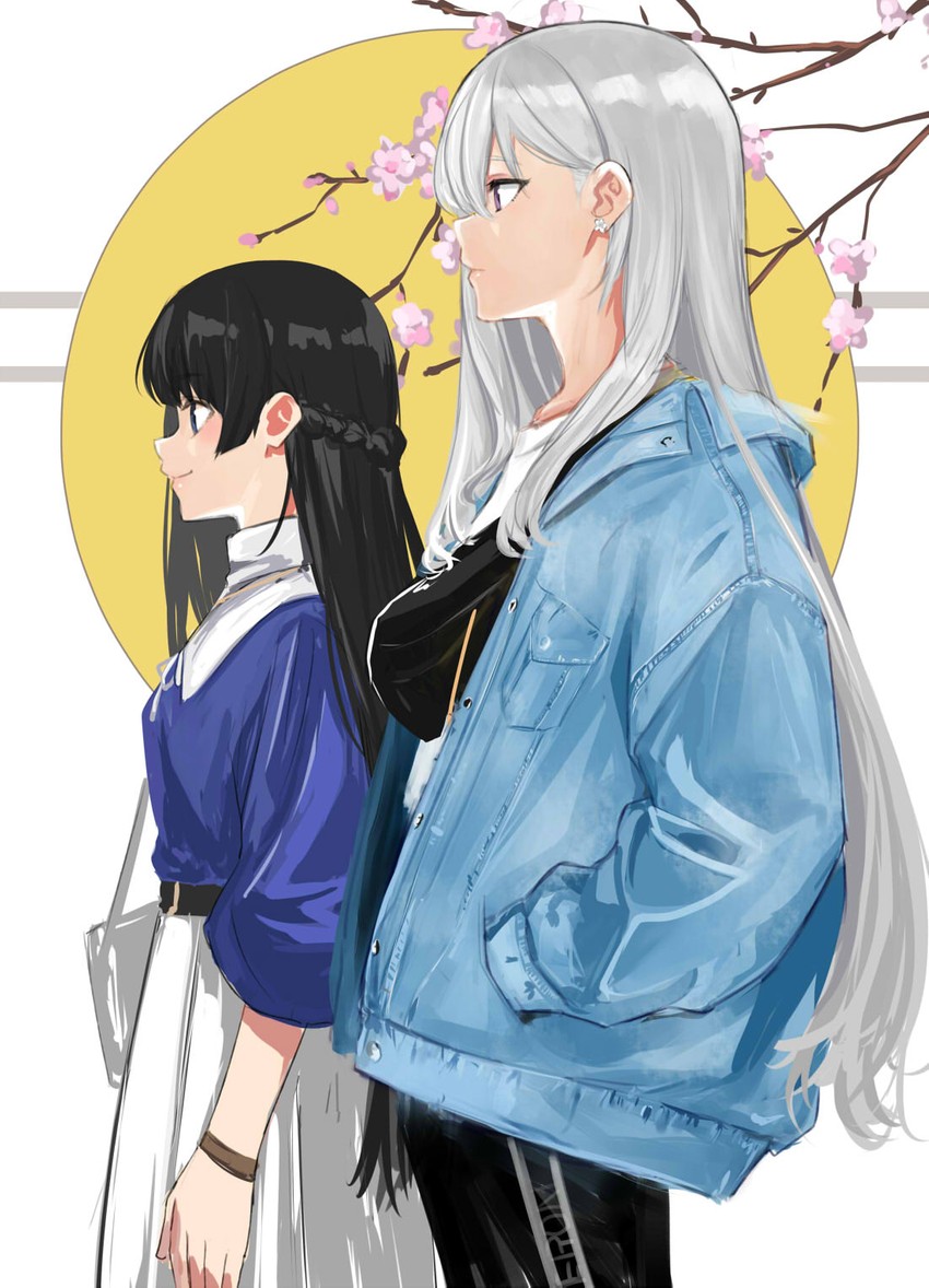 tsukino mito and higuchi kaede (nijisanji) drawn by isshiki_(ffmania7)