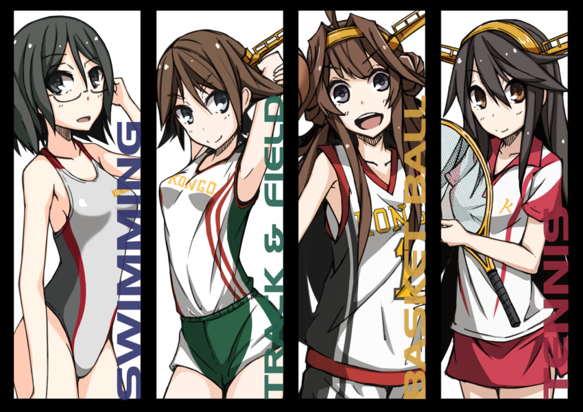 kongou, haruna, hiei, and kirishima (kantai collection) drawn by hirayama_(hirayamaniwa)