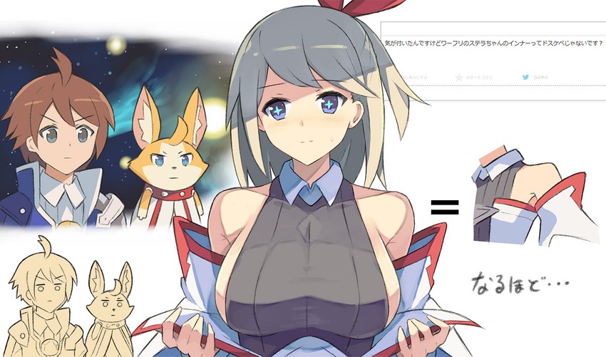 stella, alk, and raito (world flipper) drawn by usugiri_bacon