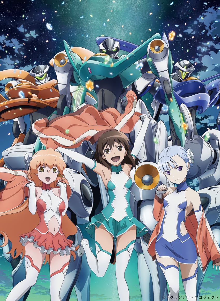 fin e ld si laffinty, kyouno madoka, muginami, vox aura, vox lympha, and 1 more (rinne no lagrange) drawn by kobayashi_chizuru