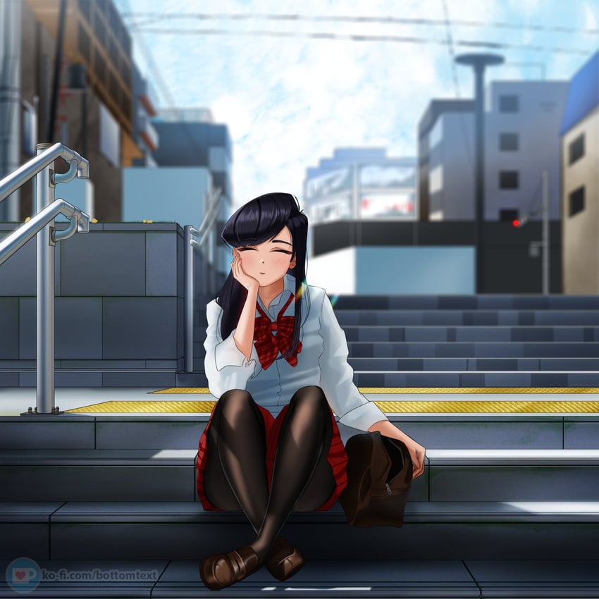 komi shouko (komi-san wa komyushou desu) drawn by botttomtext