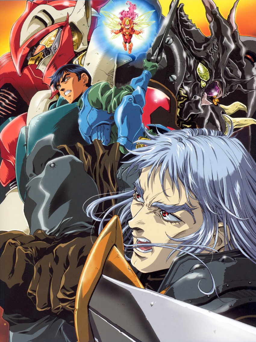 cham fau, billbine, shou zama, zwarth, and burn burnings (seisenshi dunbine) drawn by kawarajima_kou