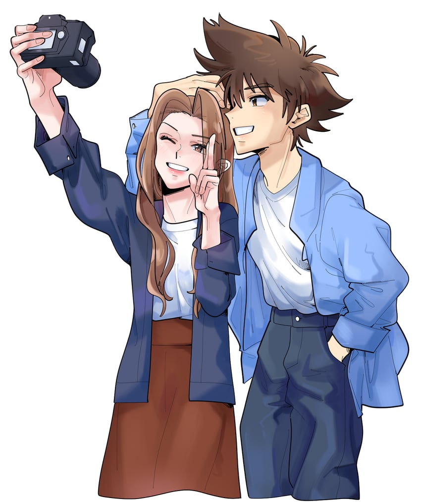 yagami taichi and tachikawa mimi (digimon) drawn by gelato_ss1