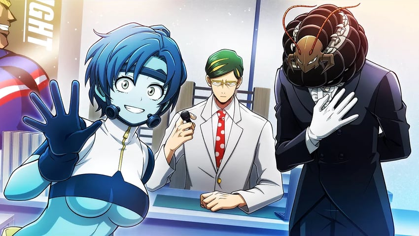all might, bubble girl, sir nighteye, and centipeder (boku no hero academia)