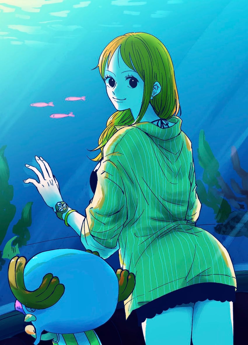 nami and tony tony chopper (one piece) drawn by namisan_sukida