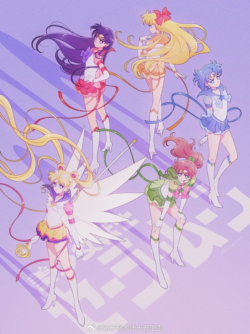tsukino usagi, sailor moon, mizuno ami, aino minako, hino rei, and 10 more (bishoujo senshi sailor moon and 1 more) drawn by sidney_deng