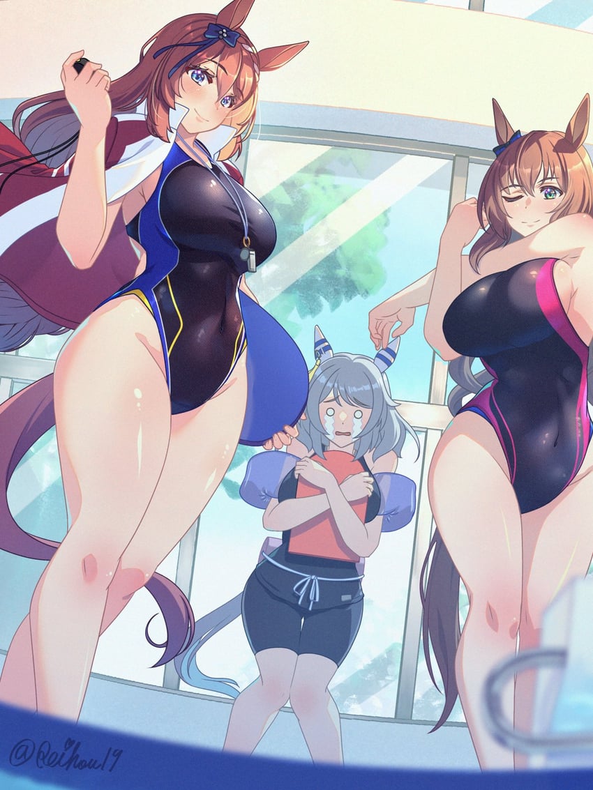 super creek, hishi miracle, and maruzensky (umamusume) drawn by reihou19